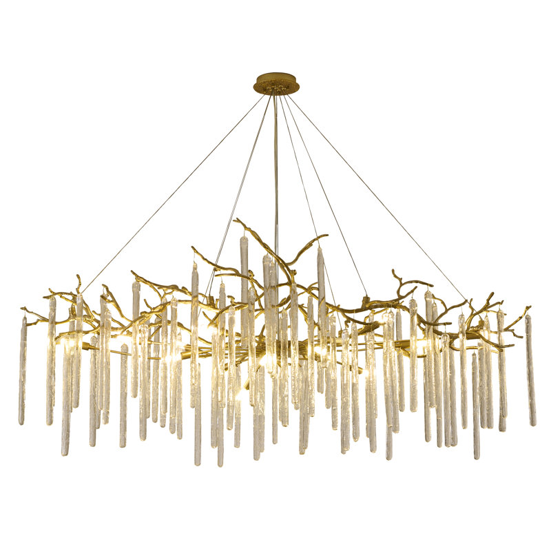 Lustre rond en verre 16 lumières Transitional 
