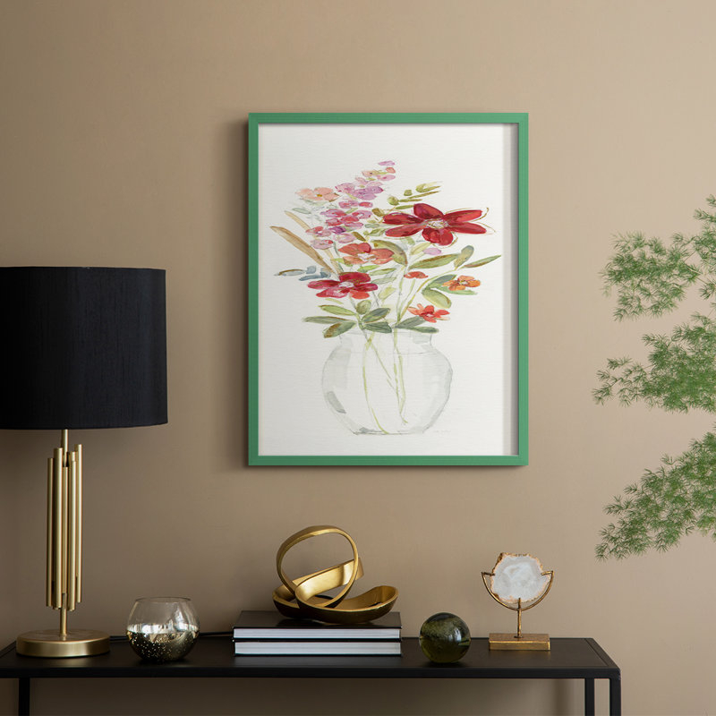 Provence Bouquet I, reproduction encadrée - bois massif, H 21 po x l 17 po, Vert