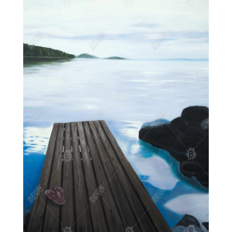 Evening on the Dock - Marine Mountains Canvas Home Decor