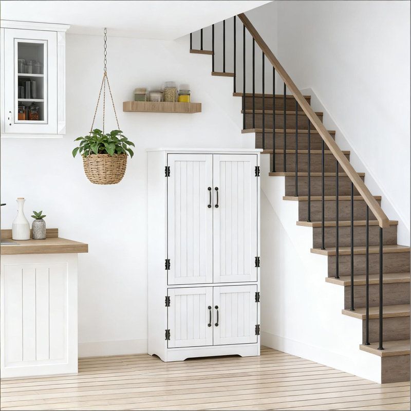 Armoire de cuisine autoportante, Blanc