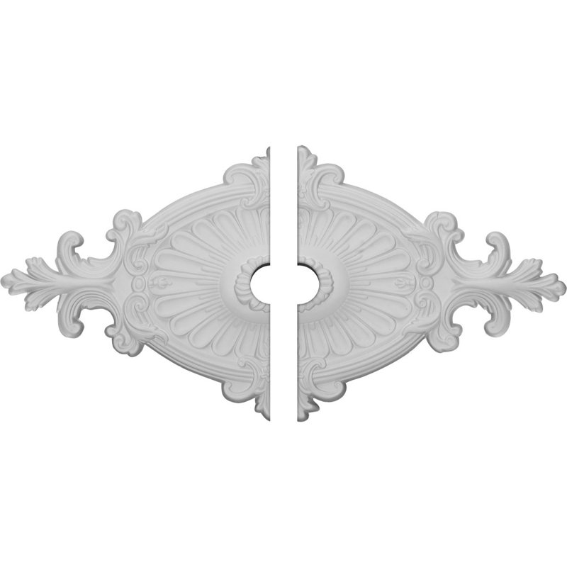 Rose & Ribbon 12.25" H x 23.5" W x 1.5" D Ceiling Medallion