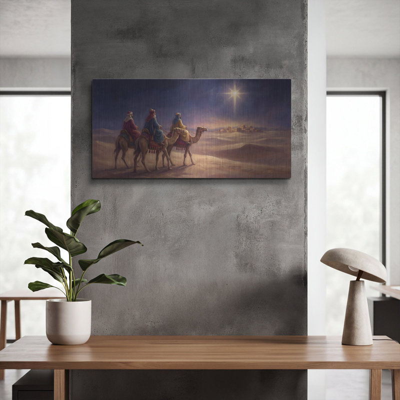 «Three Wise Men» par Veve, art mural en métal, 24 po x 12 po, 24 po x 12 po
