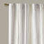 Panneau de rideau imprimé poly avec rayure et doublure touffetées blanc / brun 50 po x 95 po-713688786