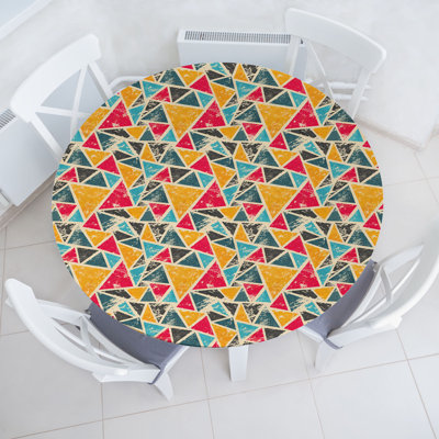 East Urban Home Retro Fitted Round Tablecloth Diameter Multicolor