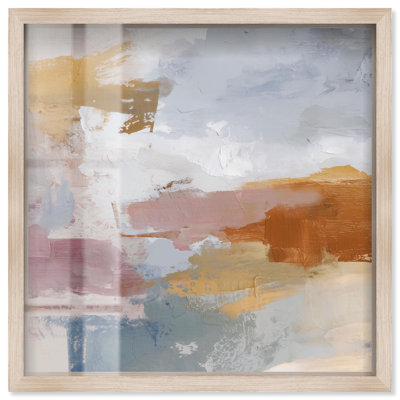 «Harbor Hues IV Shadowbox Print Sunset» par Art Remedy, cadre blond, 21 x 21