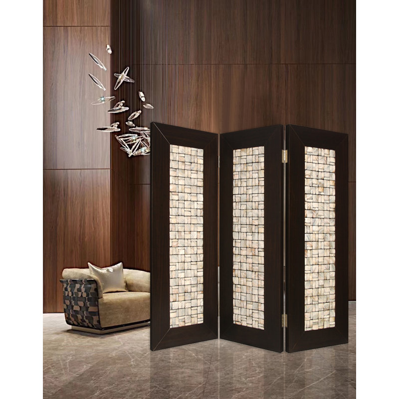 Devencove 71" X 84" Brown Wood Screen, 71" H x 77" W x 2" D