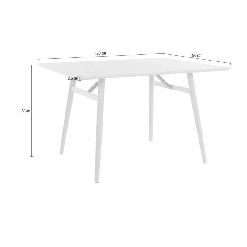Rudolph Dining Table, H77 x L120 x W80cm