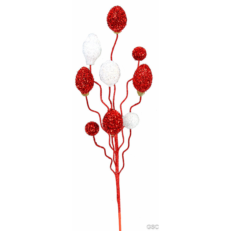 Ampoule à paillettes de Noël, Rouge / neige
