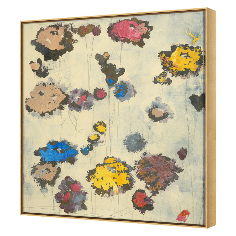 Pop Flowers 1 Print by Maeve Harris, Gold Framed, 34" H x 30" W