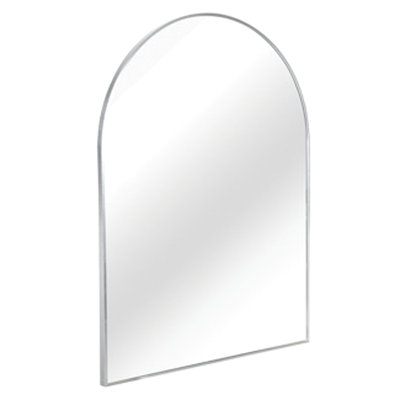 Arched Wall Mirror 30X36 Inch With Silver Metal Frame For Bathroom - Hd Glass, Rust Aluminum Alloy, Simple To Execute Installation Straightforward