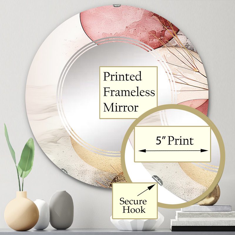 Incy - Miroir mural moderne rond, 24 po x 24 po