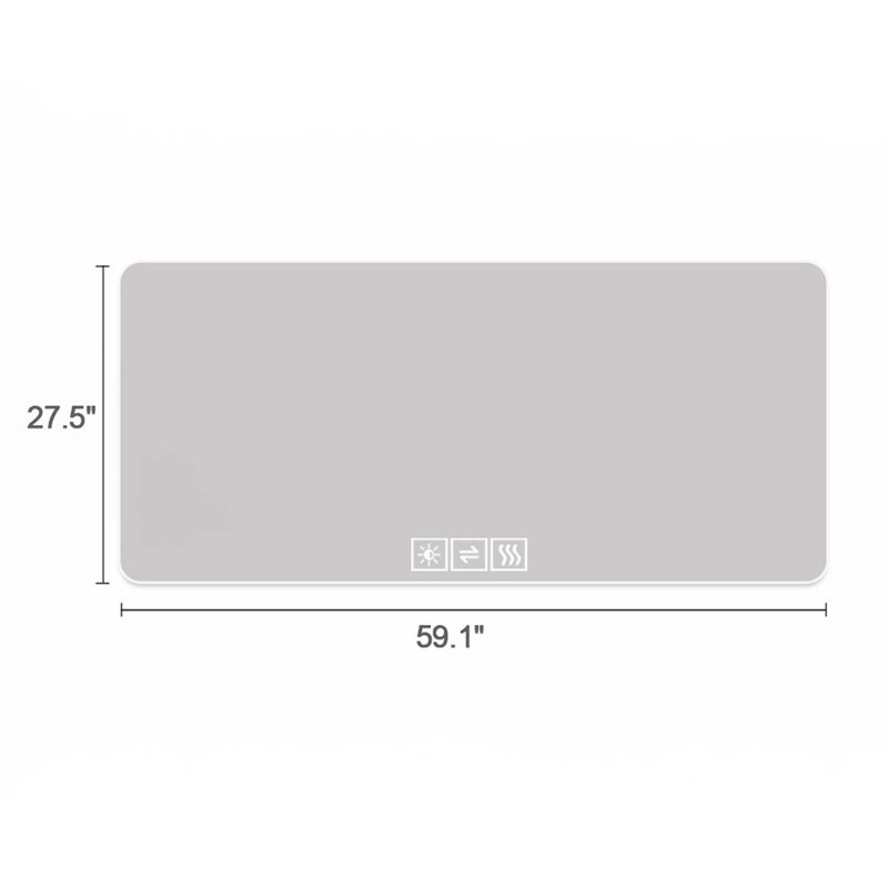 Miroir de salle de bain à DEL avec fonction désembuage à une touche, 59.05" H x 27.55" W