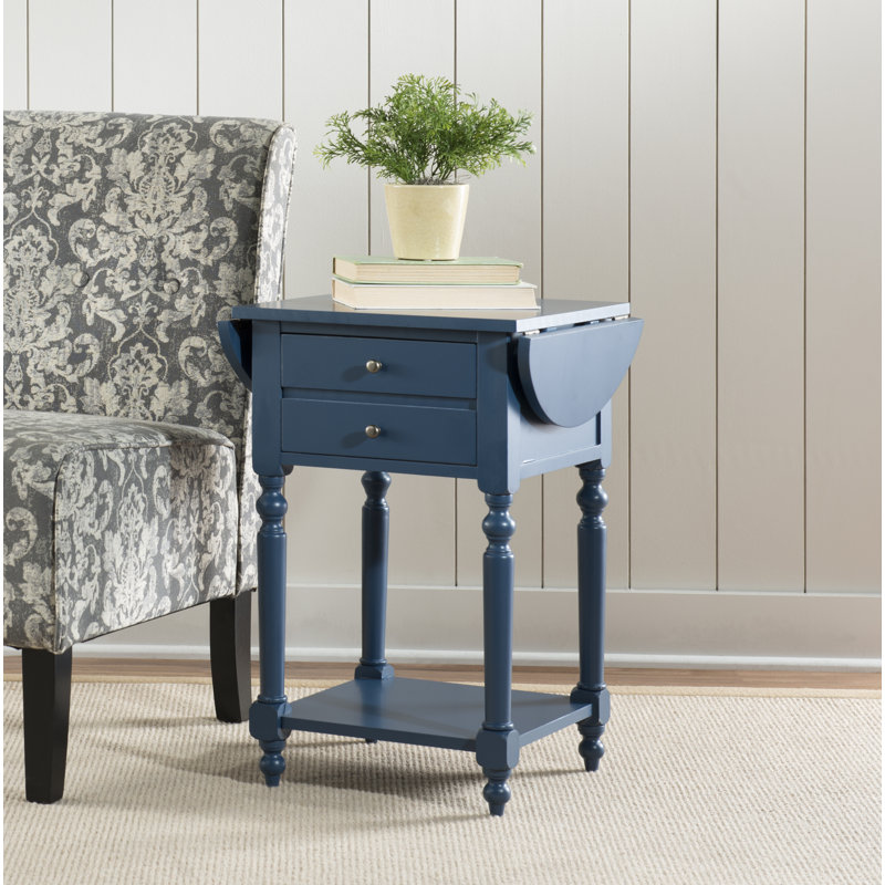 Table de bout avec rangement Tolland, bleu
