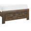 Lit simple rustique à finition brune - Unité de meuble en bois et en bois d'ingénierie avec finition élégante, tête de lit et rails-1349035164-1349035167