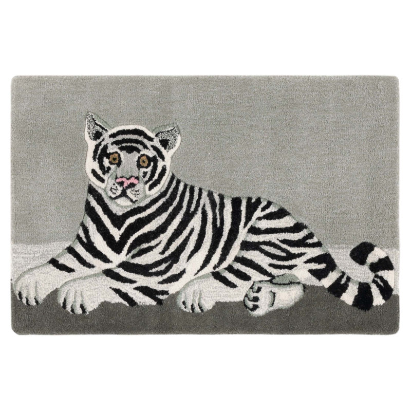Wilderness Hand Tufted Wool Animal Print Rug, Rectangle 2' x 3'