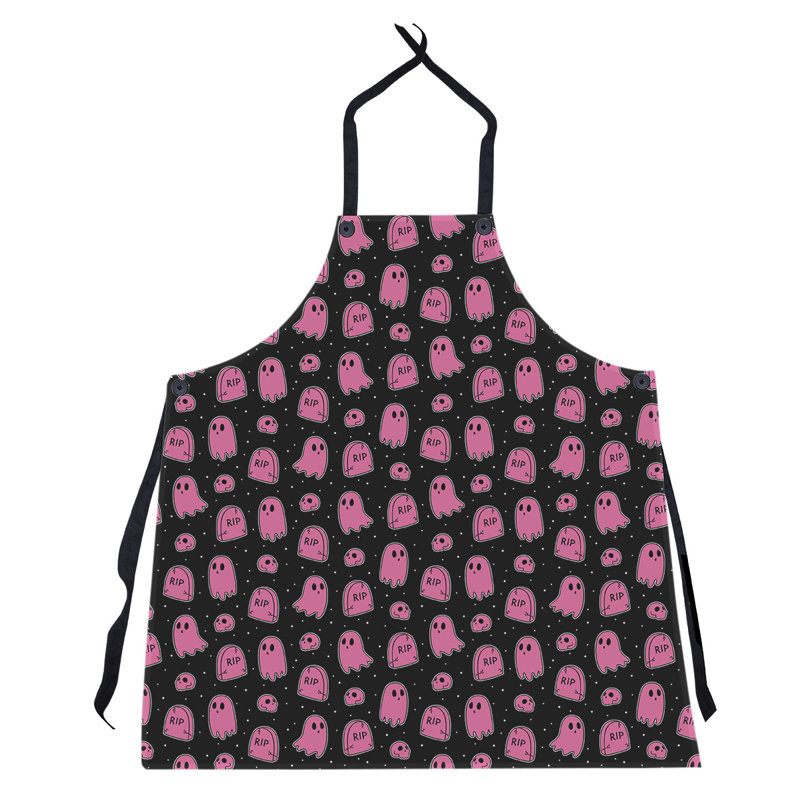 Bib Apron, Pink/Black