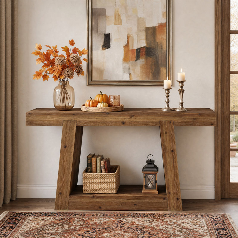 55.12'' Sofa Table with Storage Shelves