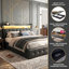 Modern Upholstered Ottoman Storage Bed With LED Headboard & USB-C Port, Industrial Bed Frame-2102428212-2112933360