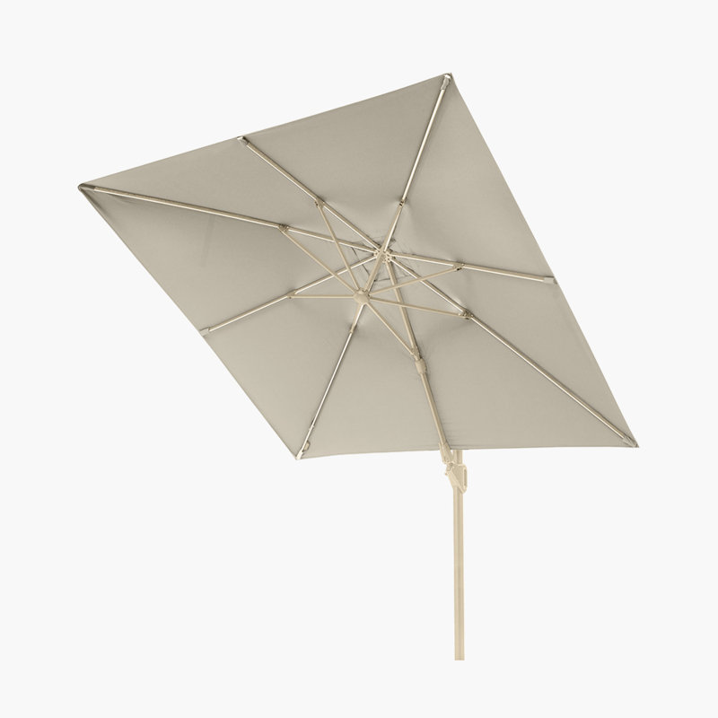 Aariyana 3m LED Lighting Square Parasol, Champagne, Sandstone