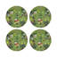 Flora Fauna Black Vegan Leather Round Coasters-632609717
