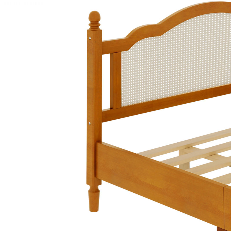 Lit plateforme en bois avec tête de lit, cadre de lit avec sommier à lattes en bois, cadre de lit pour chambre à coucher