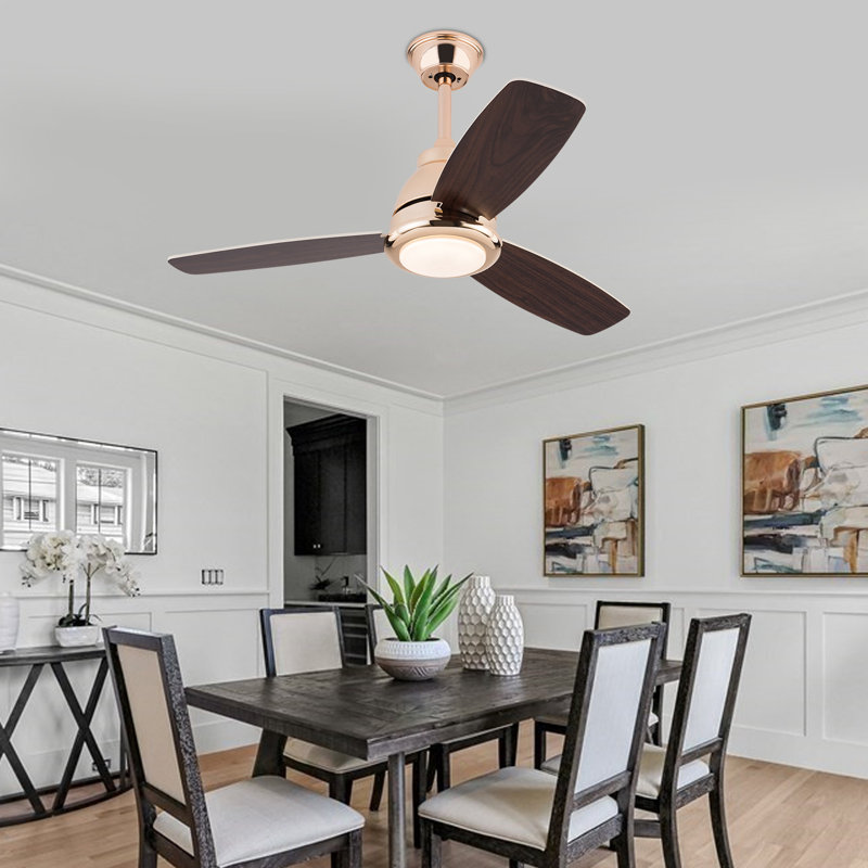 Ventilateur de plafond 42 po avec télécommande (noyer), Or