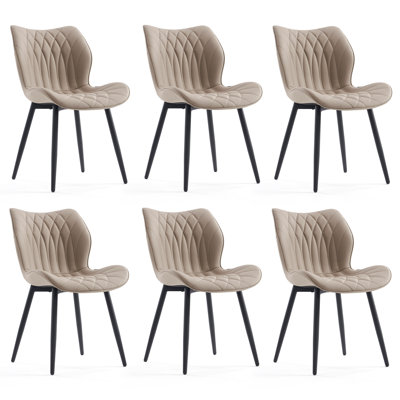 Upholstered Dining Chairs Faux Leather Side Chair With Metal Frame