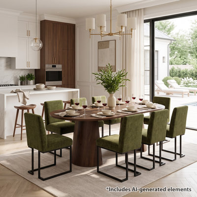 Ensemble de salle à manger extensible de 47 à 83 po avec chaises rembourrées pour 4 à 8 personnes
