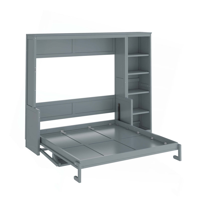 Grand lit escamotable avec bureau et bibliothèque, Gray, Grand lit