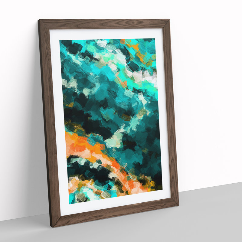 The Beginning Abstract - Framed Print, 34cm H x 25cm W x 2cm D, Walnut Framed