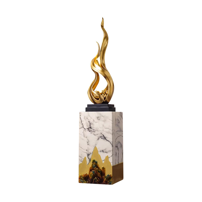 Modern Resin Finial Decorative Object, Gold