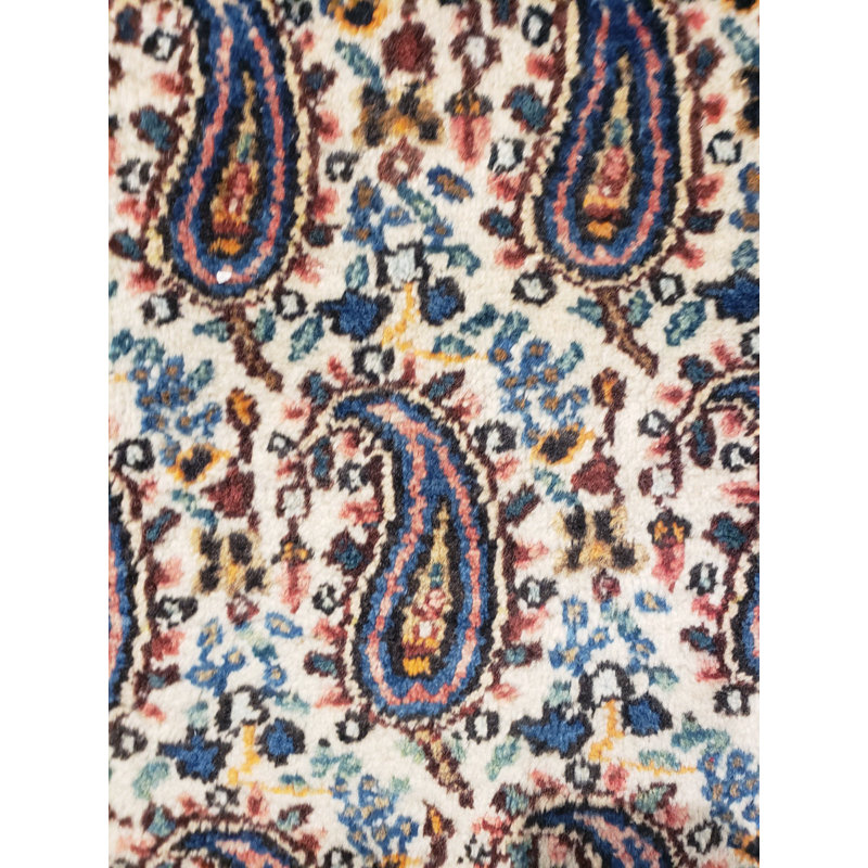 Tapis unique en laine noué à la main brun de 9 pi 5 po x 12 pi 5 po