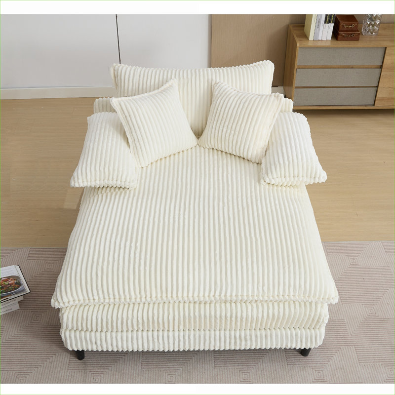 Méridienne surdimensionnée ajustable Living Room Relaxation xpiyaer, 54,75 po de largeur, Beige