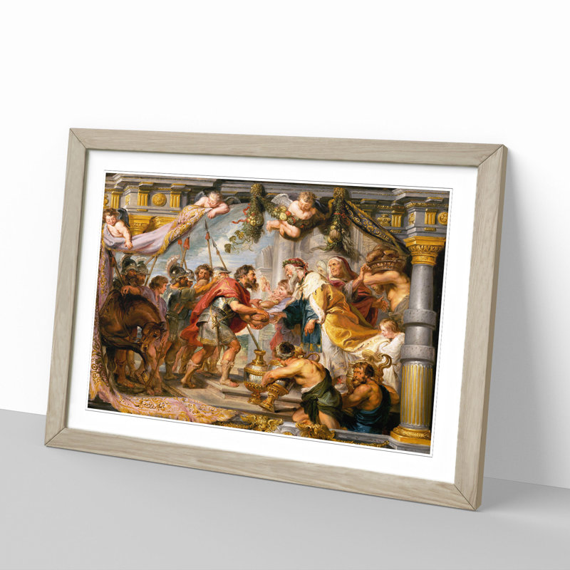 Meeting of Abraham and Melchizedek by Peter Paul Rubens - Picture Frame Painting, 27cm H x 36cm W x 2cm D, Oak Framed