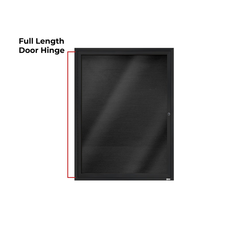 Tableau d'affichage mural fermé pour armoire d'annuaire, Noir thermolaqué, Un, H 48 po x l 36 po