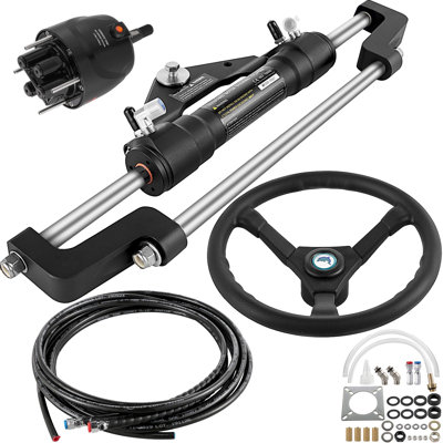 Trousse de direction hydraulique pour bateau, trousse de direction hydraulique de 300 ch, pompe à barre, cylindre, roue, trousse d'étanchéité de direction hydraulique pour tuyau de 18 pieds, trousse de direction marine résistante à la corrosion