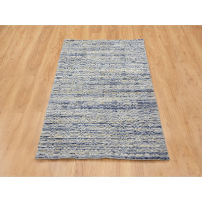 One-of-a-Kind Rectangle 3'0" X 5'0" New Age Area Rug in Grey