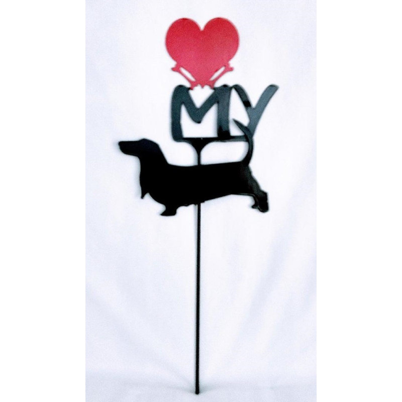 Plaque de jardin Basset Hound Love My Heart