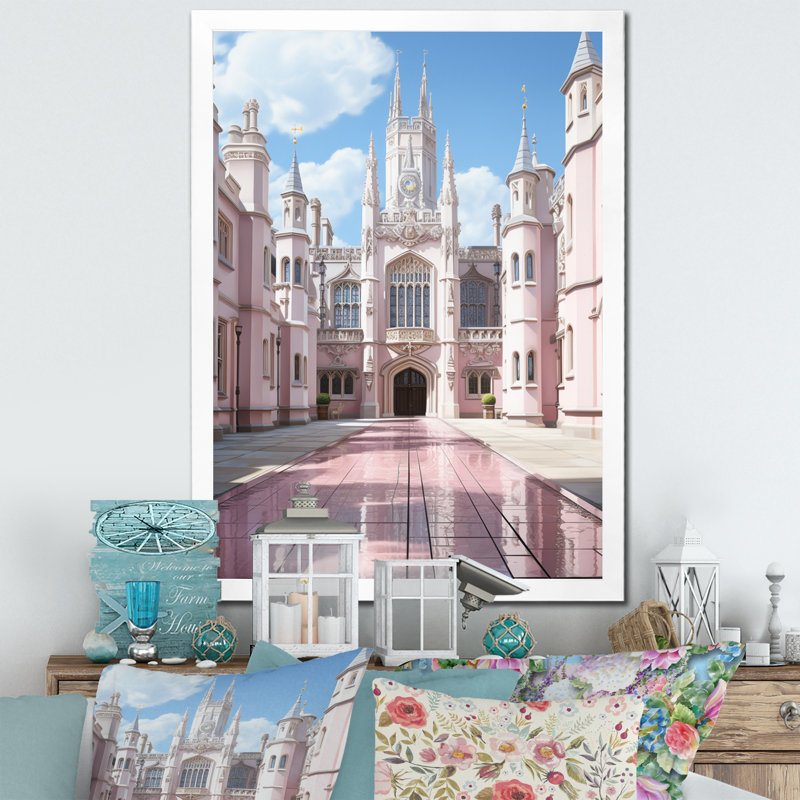 Université de Cambridge, reproduction extrêmement encadrée sur toile, H 20 po x l 12 po x P 1 po, Cadre simple blanc