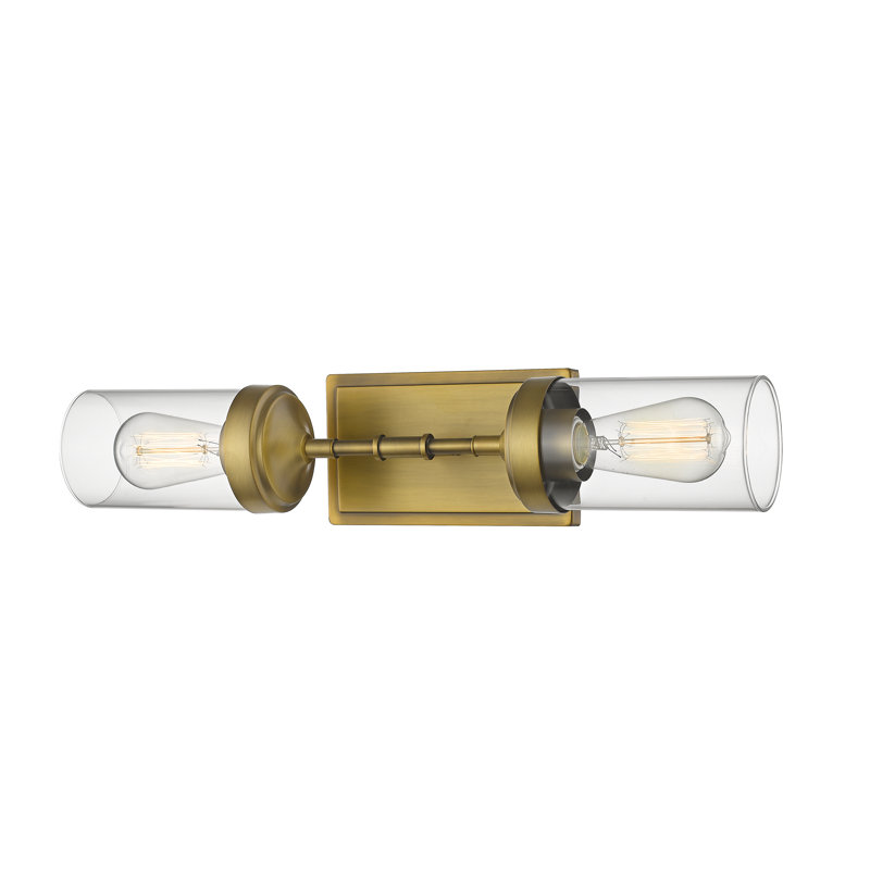 Barre d’éclairage de salle de bain 2 lumières Grantham, Laiton fonderie