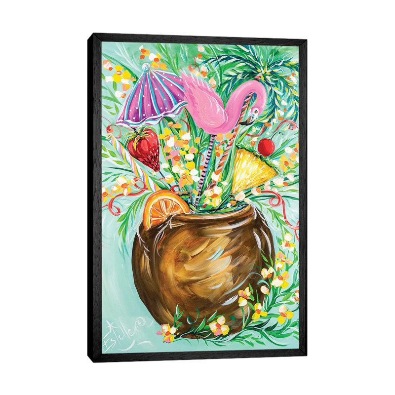 Something Fruity by Estelle Grengs - Painting on Canvas, 152.4cm H x 101.6cm W x 3.81cm D, Black Framed