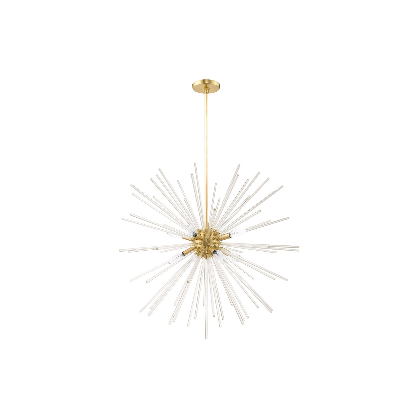 Ryzen 6 - Light Dimmable Sphere Chandelier, Satin Brass, 13" H x 20" W x 19" D