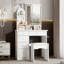 Meuble-lavabo l 31,5 po x P 15,6 po x H 55,1 po avec miroir lumineux 3 couleurs
