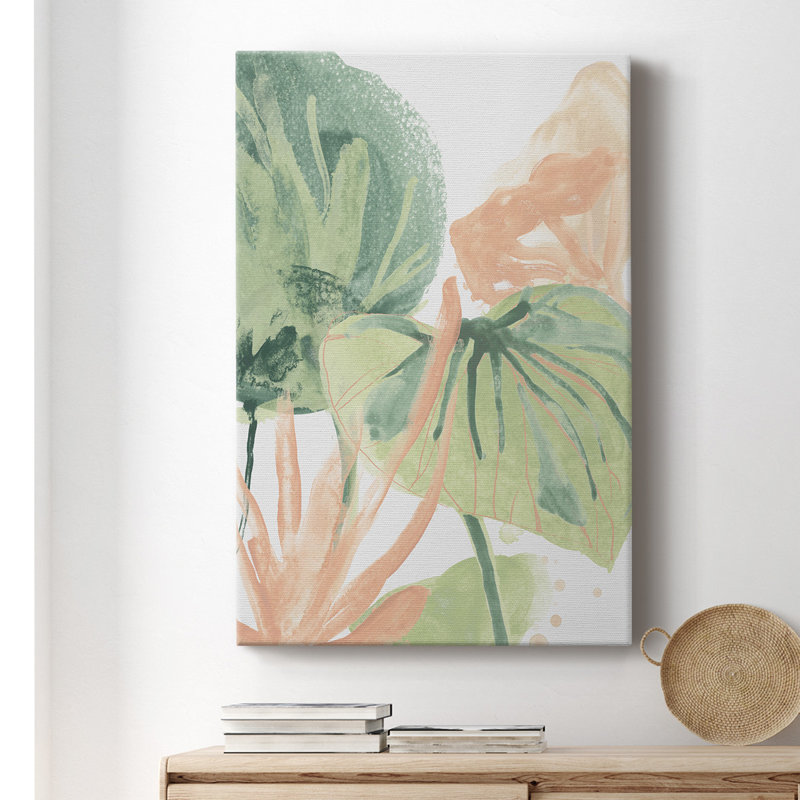 Blush Breeze I - peinture sur toile tendue, H 18 po x l 12 po x P 1,5 po