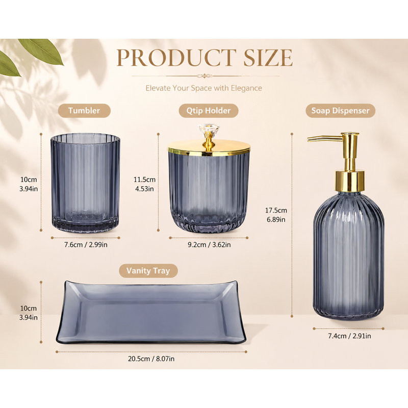 Glass Bathroom Accessories Set