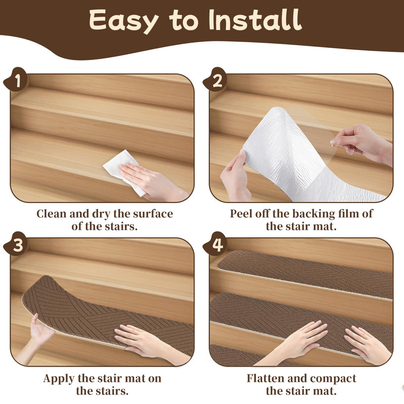 Non-Slip Stair Tread, Brown