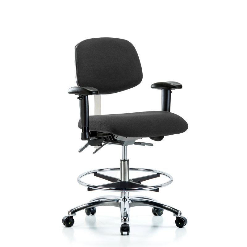 Fauteuil de dessin ergonomique Molly, Noir, Roulettes, Inclus