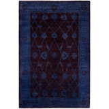 Overdyed One-of-a-Kind 6' 1" X 9' 2" Hand Knotted Area Rug