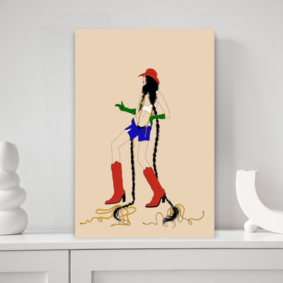 Guns Out Playful Abstract Contemporary Wall Art Print 1 Piece Wrapped Canvas Wall Art
