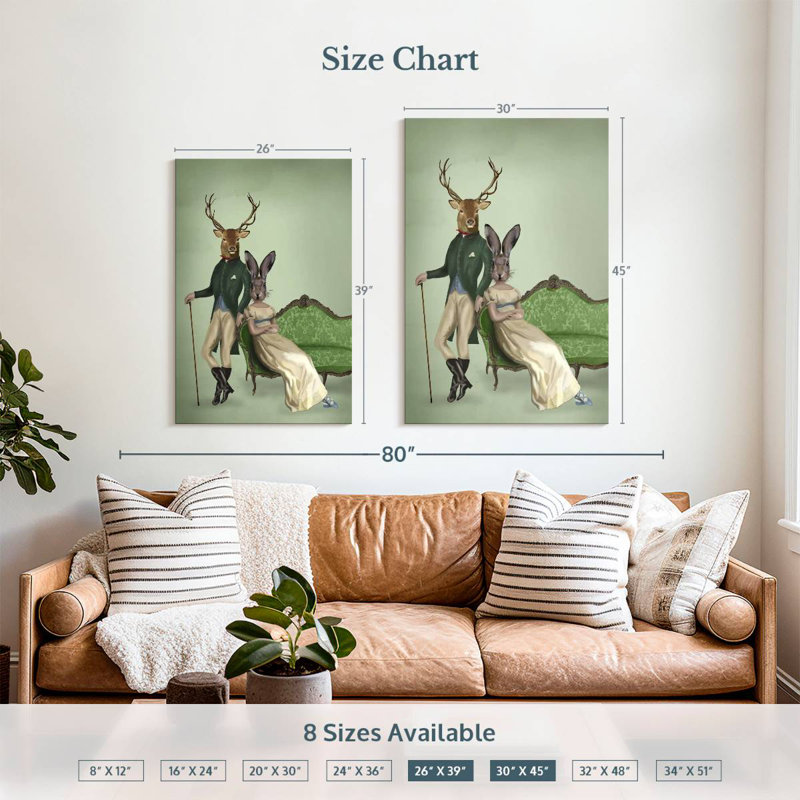 Ketti Mr. Deer et Mme Rabbit I, H 39 po x l 26 po